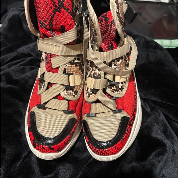 Colorful Snakeskin High-Top Sneakers - Picture 2 of 2